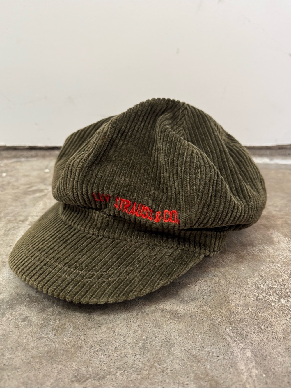 Vintage Levi's Olive Corduroy Cap with Red Logo